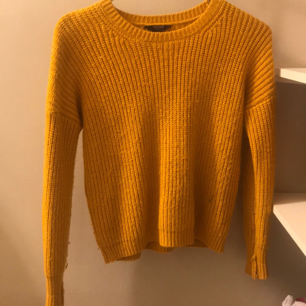 Girls yellow knit sweater